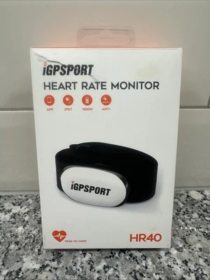 iGPSPORT HR40 ANT+ Bluetooth 4.0 Cycling Heart Rate Monitor Chest Strap White - Image 1 of 2