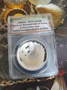 2014 P National Baseball Hall Of Fame ANACS PR70 DCAM First Strike #74 toned - Picture 1 of 7