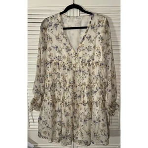 Vestito Bambola Bambina Storia Crema Floreale Arruffato Romantico Femminile Taglia M - Foto 1 di 9