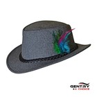 Bavarian Lederhosen Hat Grey with Feather Oktoberfest Hats for Men German Outfit