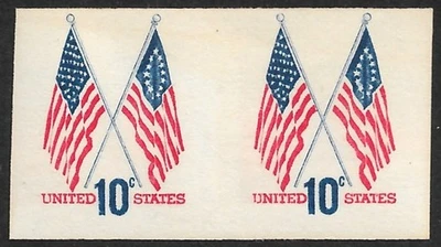US Stamp #1519 10c. Flags Imperforate Error MNH - Image 1 of 2