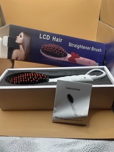 Spazzola piastra capelli LCD bianco perla ceramica ionica anti crespo 110-220V NUOVA - Foto 1 di 5