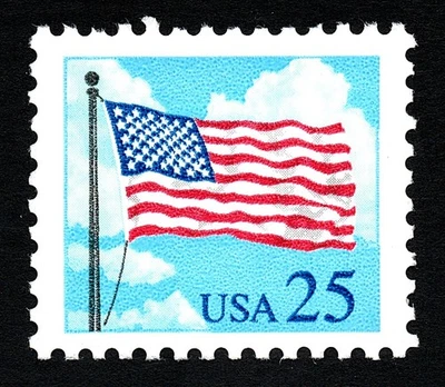 Scott #2278a - 1988 25¢ Flag - Listed Error - Tagging Omitted - MH - Image 1 of 2