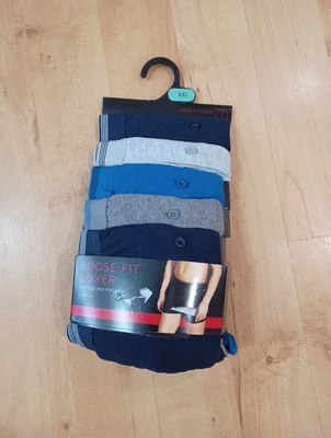 Matalan Men's Essentials 5 Pack Loose Fit Boxers 100% Cotton