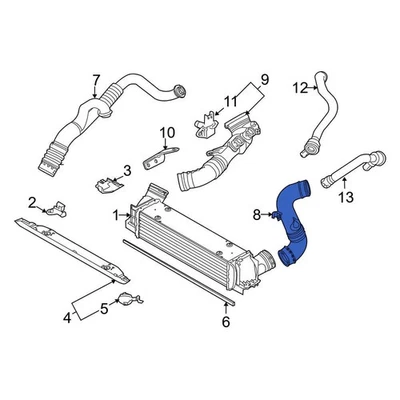 For BMW X1 2013-2015 BMW 13717590304 Front Left Intercooler Pipe Foto 1 de 4