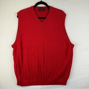 Donald J. Trump Red Sleeveless Sweater Vest Size X-Large Cable Knit Golf Preppy - Picture 1 of 8