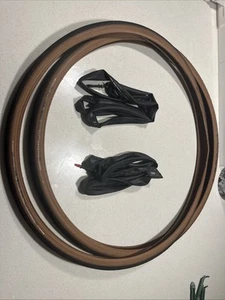 Pair Schwalbe One Tan 700x30 Clincher Road Bike Tires Tube Only w/tubes Used LN - Picture 1 of 6