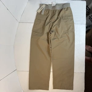 Fear Of God Essentials Womens Sz L NEW Cargo Pants Y2K Loose Baggy Tan Oak Wide - Picture 1 of 16