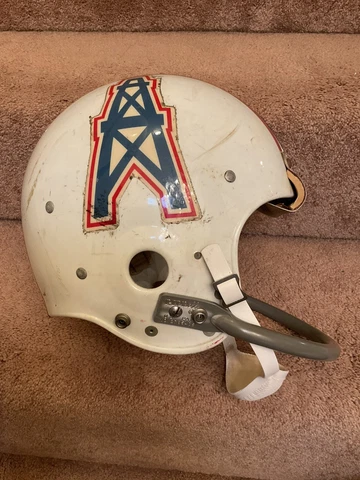Authentic 1979 Riddell Houston Oilers Football Helmet Game Used Cliff Parsley Cover
