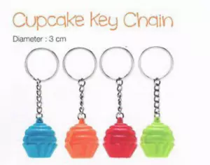 Tupperware Cupcake Schlüsselanhänger 4er Set Sammlerstück orange rot blau grün Neu - Bild 1 von 8