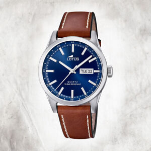 LOTUS Leder Herren Uhr 18671/3 Armbanduhr braun Elegant Classic UL18671/3