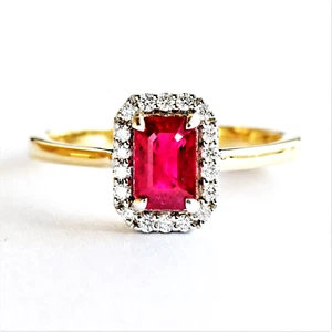 Natural Ruby and Genuine Diamond Ring in 18K Gold Size P Valuation $5050 NEW - Picture 1 of 12