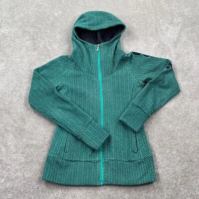 Bench Urban wear Full Zip Zig Zag Fleece Hooded Jacket Women's Size S Green - Image 1 of 4
