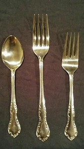 QUEEN'S COURT Stainless Japan FORK, SALAD FORK & TEA SPOON Flatware - Picture 1 of 6