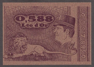 Elleore, Denmark Local Currency 0.588 Leo d' Or ND (1980) W/o Serial Variety UNC - Picture 1 of 2