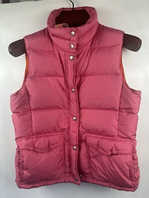 J. CREW Women’s M Vest Pink Nylon Down Filled Full Zip Puffer Jacket - Image 1 of 4