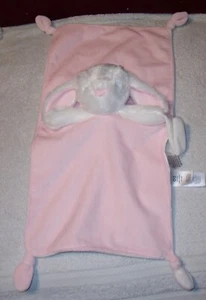 Carters White Bunny Pink Knotted Corner Pacifier Security Blanket Rattle GUC - Picture 1 of 2