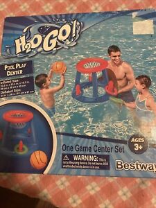 H2OGO! Basen Play Game Center Nadmuchiwany pływający wodny pierścień do koszykówki Toss Set