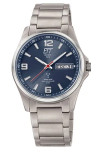 ETT ECO TECH TIME Funk-Solar Herrenuhr Everest Gents Titan/Blau EGT-11602-31M - Bild 1 von 4