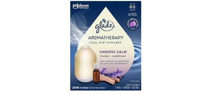 NEW GLADE AROMATHERAPY COOL MIST DIFUSER OIL CHOOSE CALM LAVENDER & SANDALWOOD - Image 1 of 1