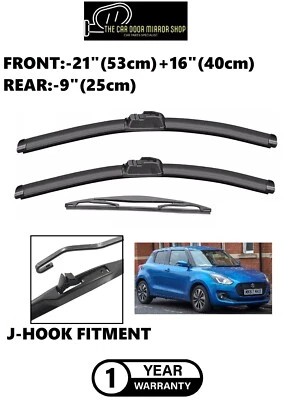 Комплект щеток стеклоочистителя ветрового стекла для Suzuki Swift 2017–2020 годов 21 дюйм 16 дюймов 9 дюймов совершенно новые - Изображение 1 из 4