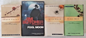Lot of 4 Dresden Files Paperbacks by Jim Butcher 1 Storm Front 2 Fool Moon 9 11 - Picture 1 of 4
