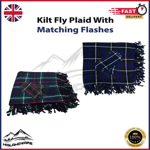 Premium Highland Scottish Kilt Fly Plaids With FREE Flashes 48"X48" Acrylic Wool - Bild 1 von 5