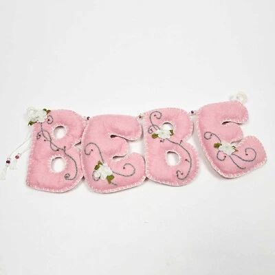 Ручной работы войлок ребенка имя розовый баннер детской ручной работы подарок новый - Изображение 1 из 4