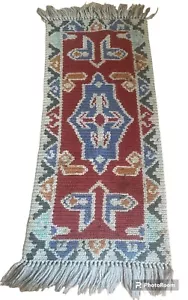 Vintage traditioneller schwedischer Wandteppich Wandbehang gleiche Beize 90x38cm-218 - Bild 1 von 14