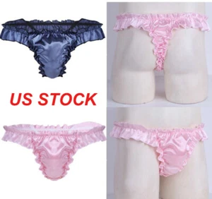 Sissy Hombres Lencería Suave Volantes Volantes Bikini Calzoncillos Tanga Ropa Interior Bragas - Imagen 1 de 59