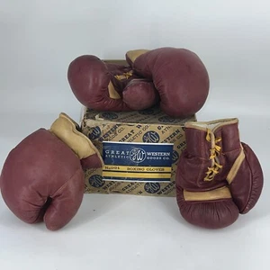Antique Great Western Athletic Goods, No. GG4 GOLDEN BOXING GLOVES, 2 Sets - Picture 1 of 21