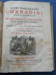 Cardinale Corradini – Antico Lazio e Setina – Roma 1748 – 2 volumi illustrati – - Picture 1 of 11