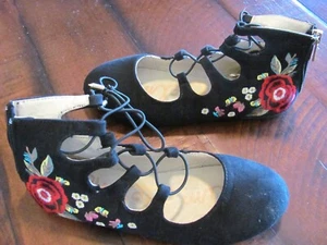 Zapatos planos de ballet Sam Edelman Felicia Stella negros con cordones talla 2 en excelente condición - Imagen 1 de 6