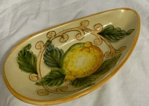Italienische Kunstkeramik LIMONCELLO handbemalter Löffel/Süßigkeiten 10" Hergestellt in Italien - Bild 1 von 8