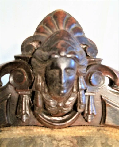 ANTIQUE VICTORIAN WALNUT SIDE CHAIR WITH CARVED FEMALE HEAD Cover