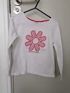 Okaidi daisy flower nature is my world white girls long sleeve top 5-6 years - Picture 1 of 5