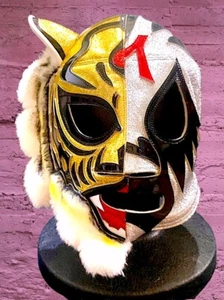 First Tiger Mask & Mil Mascaras Enamel Genuine Leather.Match Mask .Pro Wrestling - Picture 1 of 10