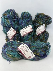 4 Textiles A Mano Paris Sperriges Boucle Garn Türkis Lila Oliv Mohair Seide - Bild 1 von 6