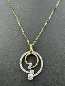 925 Sterling Silver CZ Swirl Necklace Genuine Vermeil 18 Inches - Picture 1 of 8