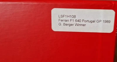 FERRARI F1 640 WINNER GP PORTOGALLO 1989 G.BERGER  1/18 LSF1H10B LOOKSMART - Immagine 1 di 4