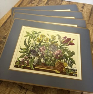 Set 4 pezzi vintage tovagliette tradizionali Pimpernel matrice floreale acrilico sughero retro - Foto 1 di 4