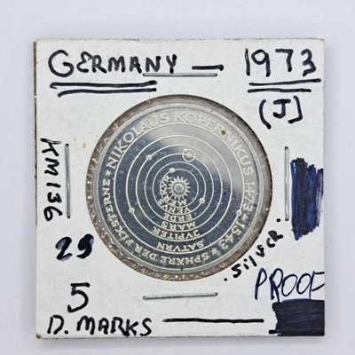 Alemania J 1973 ¡5 pruebas! Moneda de Plata Sistema Solar Envío Gratis #SA11 Foto 1 de 3