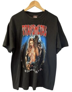 Vintage 90s Embroidered Transmetal Mexican Metal Band T-Shirt - Picture 1 of 7