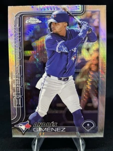 2025 Topps Chrome Andres Gimenez Prizm Refractor Toronto Blue Jays 💎 - Bild 1 von 2