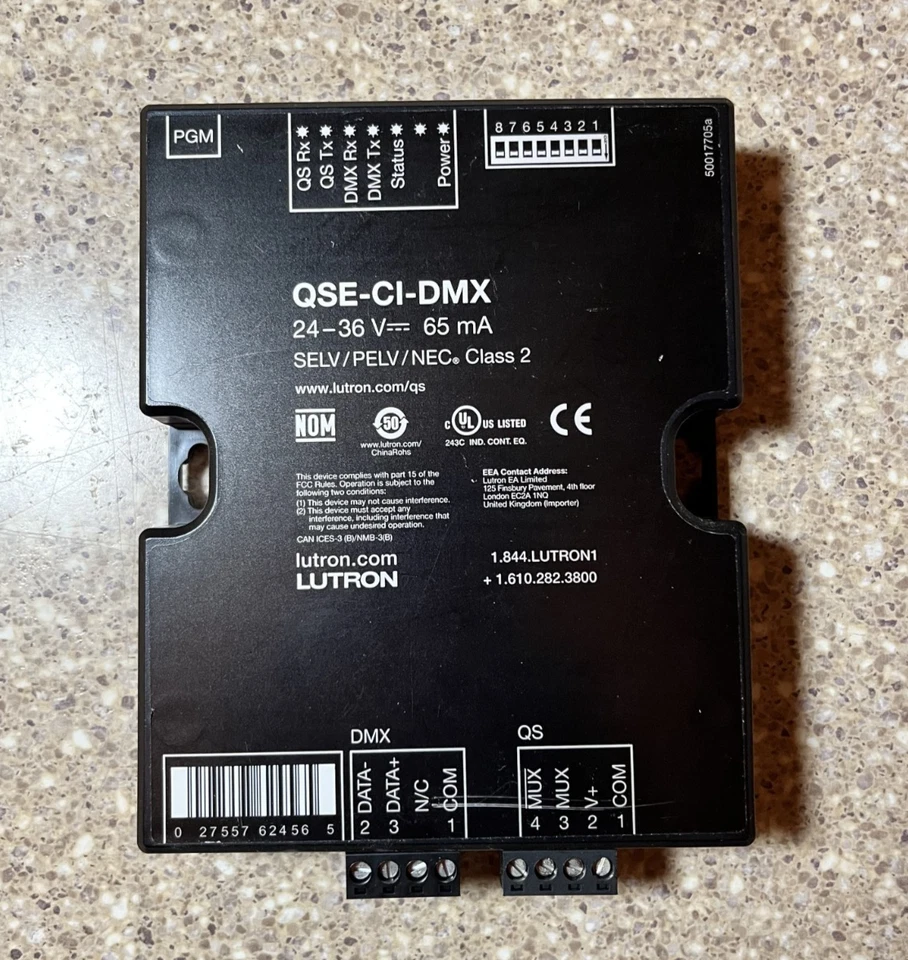 Interfaz de control LUTRON QSE-CI-DMX Homeworks QS Systems Foto 1 de 1