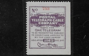 US Revenue, Scott 15T45, Postal Telegraph Company., 1912, Mint, OG, NH , F/VF - Picture 1 of 1