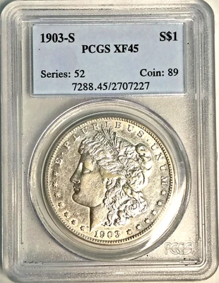 1903 S  PCGS  XF45 Morgan silver dollar  * Hard Date *  LOWEST PCGS XF45 ON EBAY - Image 1 of 2