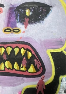 HASWORLD ORIGINAL ABSTRACT POP Neo Raw EXPRESSIONISM STREET ART HALLOWEEN DARK - Picture 1 of 5