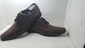 Calvin Klein Shoes Men's  Brown Brodie Dress Lace Up Oxford Faux Leather Size 10 - Picture 1 of 15