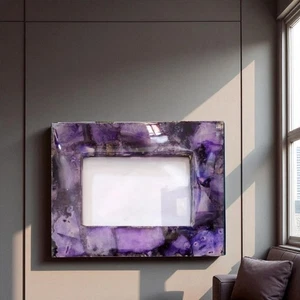 9"x7" Amethyst Stone Picture Frame Top Valentine Day Gifts For Her Picture Frame - Picture 1 of 8